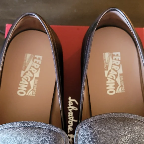 Salvatore Ferragamo Nero Pebble Calf Sz 13D display picture 2
